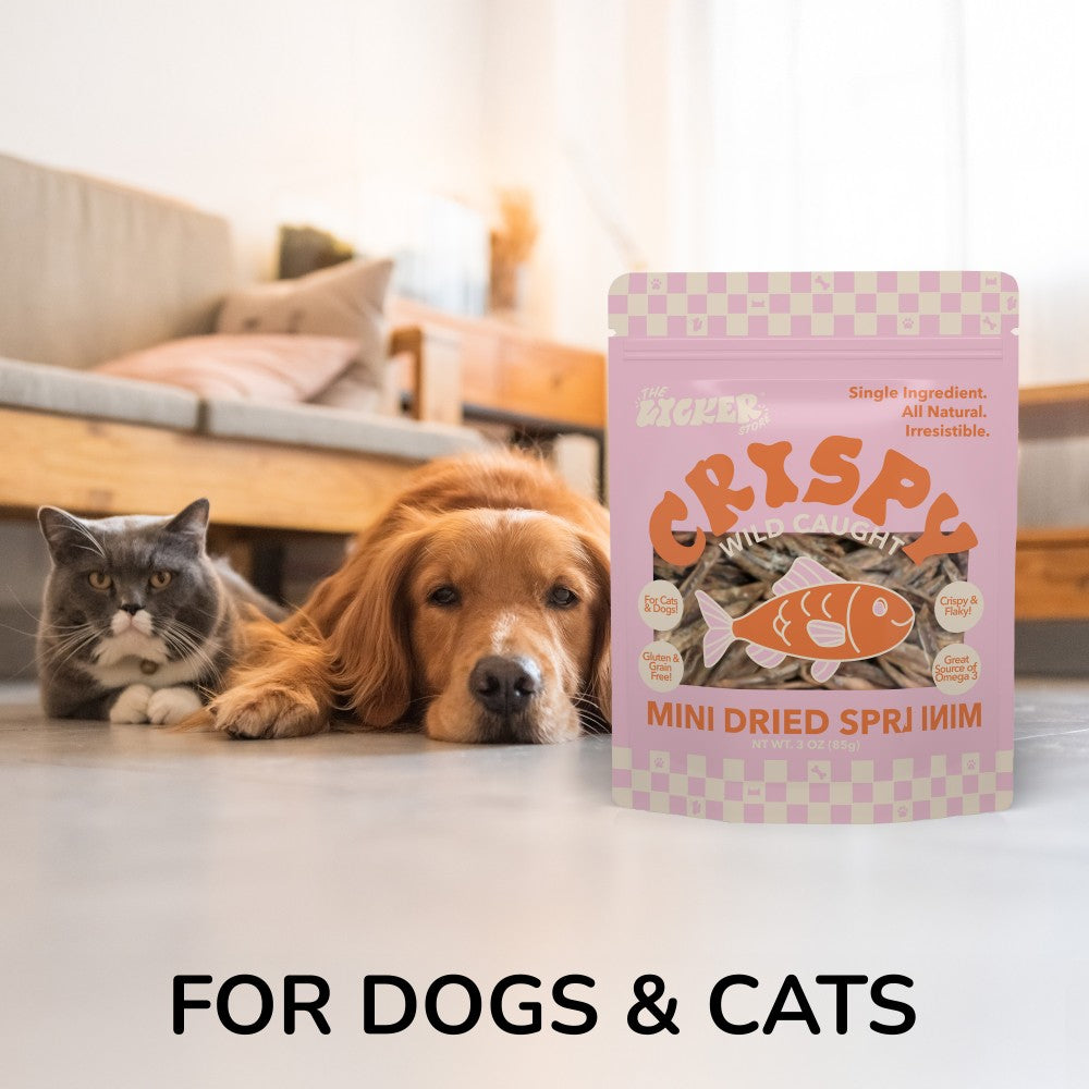 Crunch Gluten and Grain-Free Omega-3 Single Ingredient Crunchy Dried Baltic Sprats for Dogs and Cats