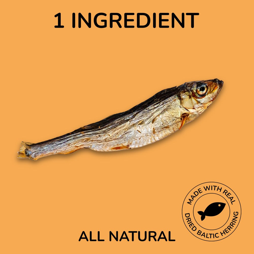 ValleyMunch Gluten and Grain-Free Omega-3 Single Ingredient Crunchy Dried Baltic Sprats for Dogs and Cats