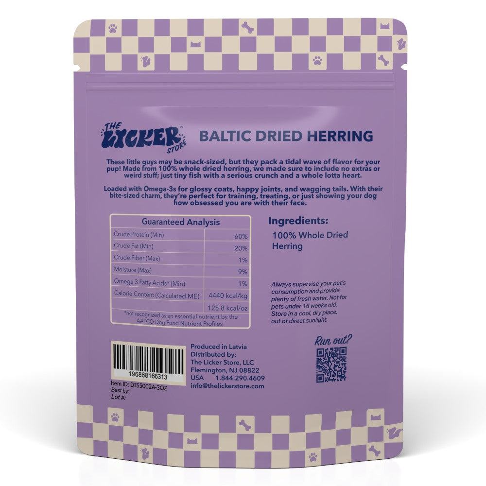 ValleyMunch Gluten and Grain-Free Omega-3 Single Ingredient Crunchy Dried Baltic Sprats for Dogs and Cats