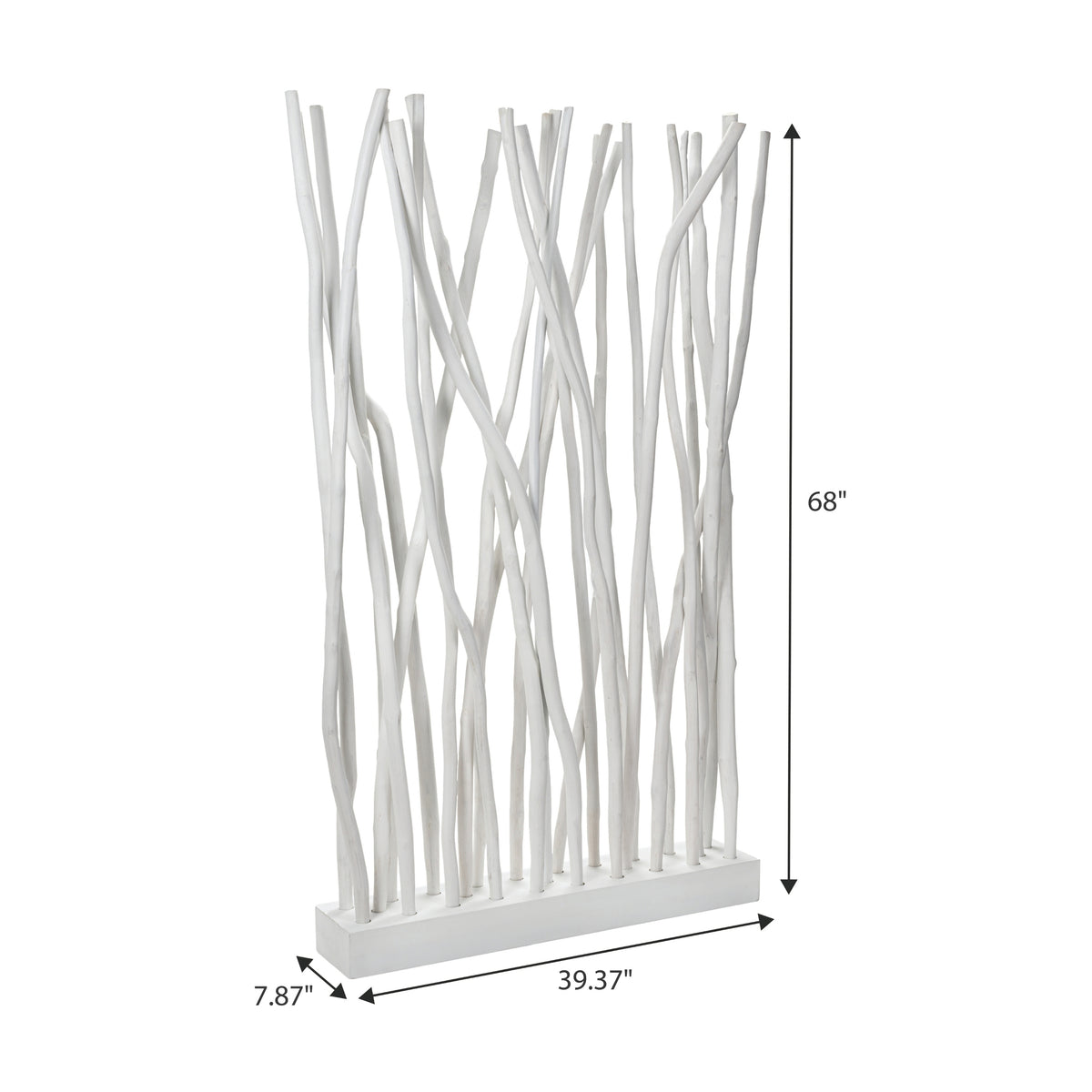 Velmora 39"W x 68"H Coastal Bohemian Handcrafted Teak Branch Single Panel Room Divider
