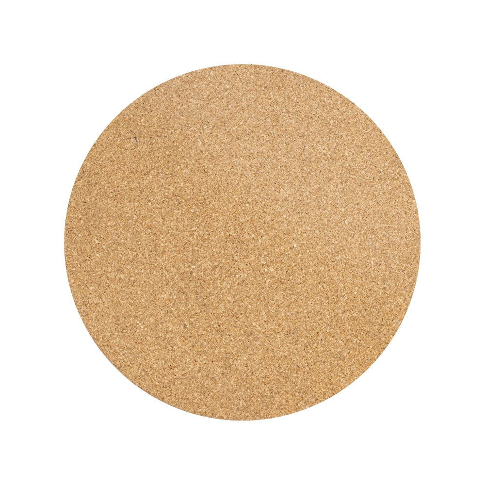 Rock 23.5" Contemporary Minimalist Metal/Cork Round End Table