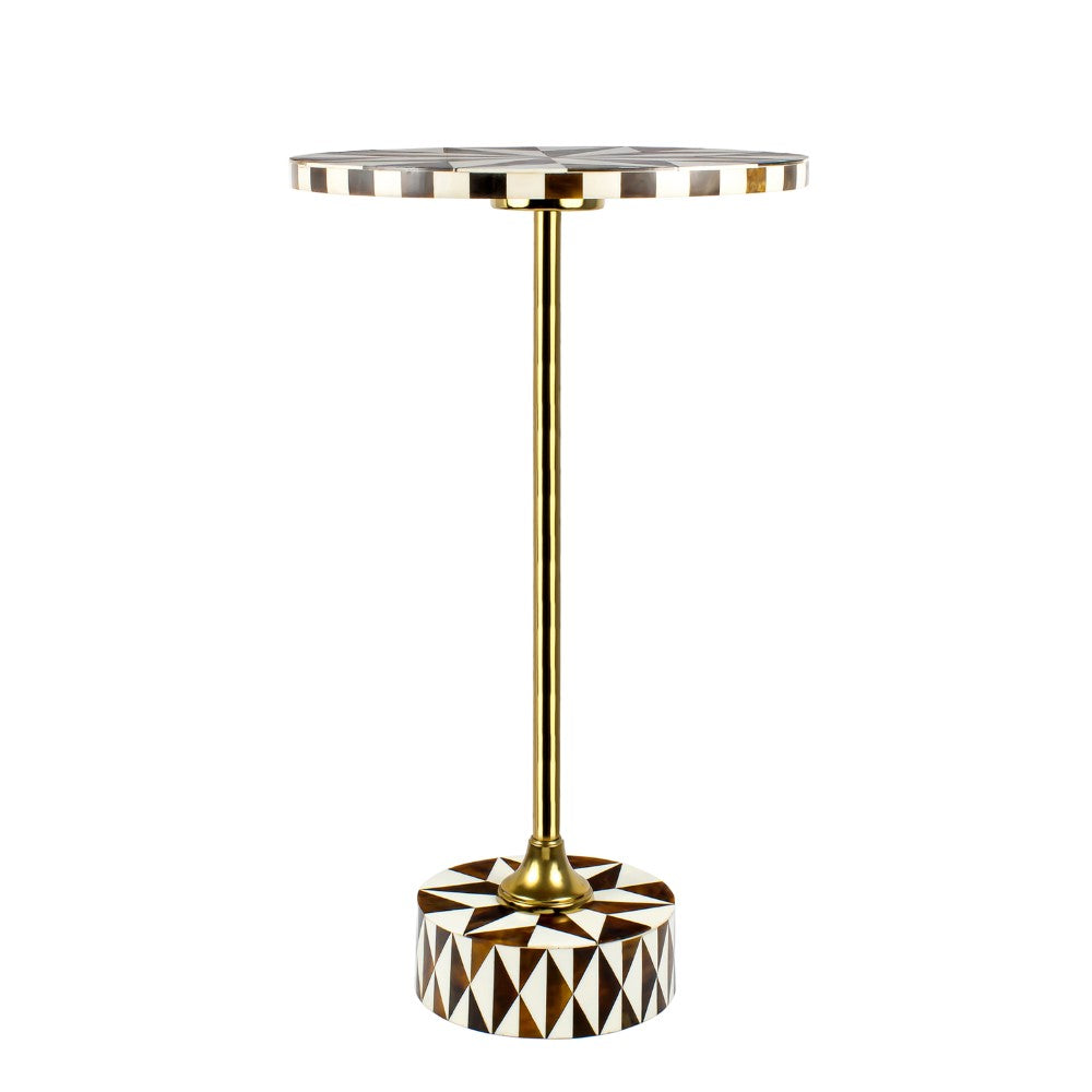 Bramble 23.5" Contemporary Minimalist Metal/Resin Round End Table