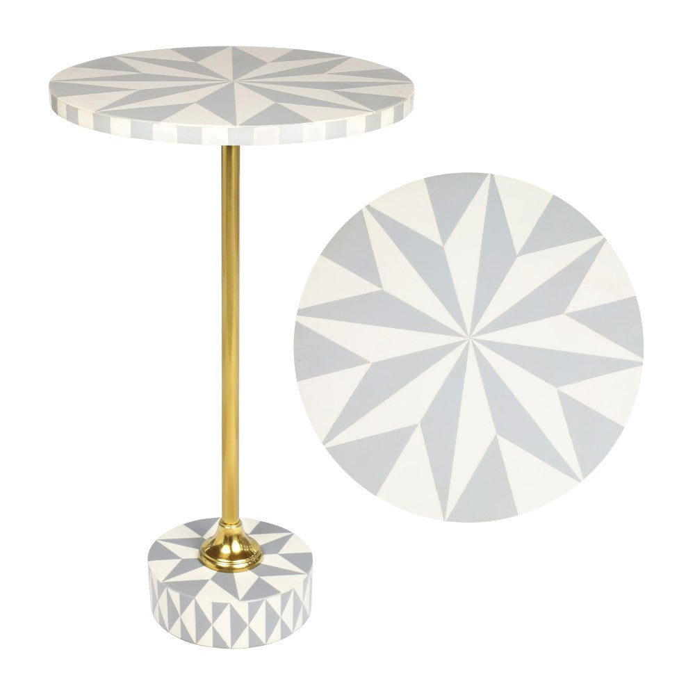 Bramble 23.5" Contemporary Minimalist Metal/Resin Round End Table