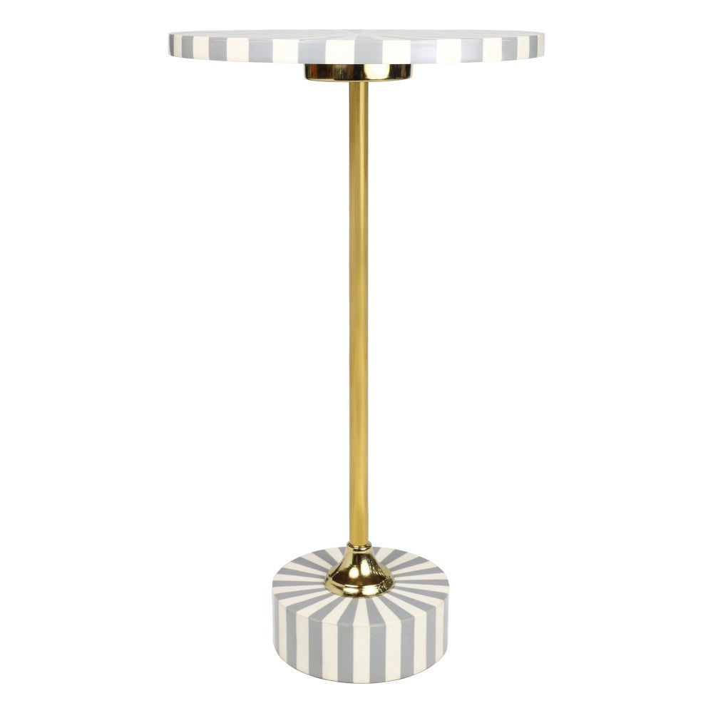 Skyler 23.5" Contemporary Minimalist Metal/Resin Round End Table