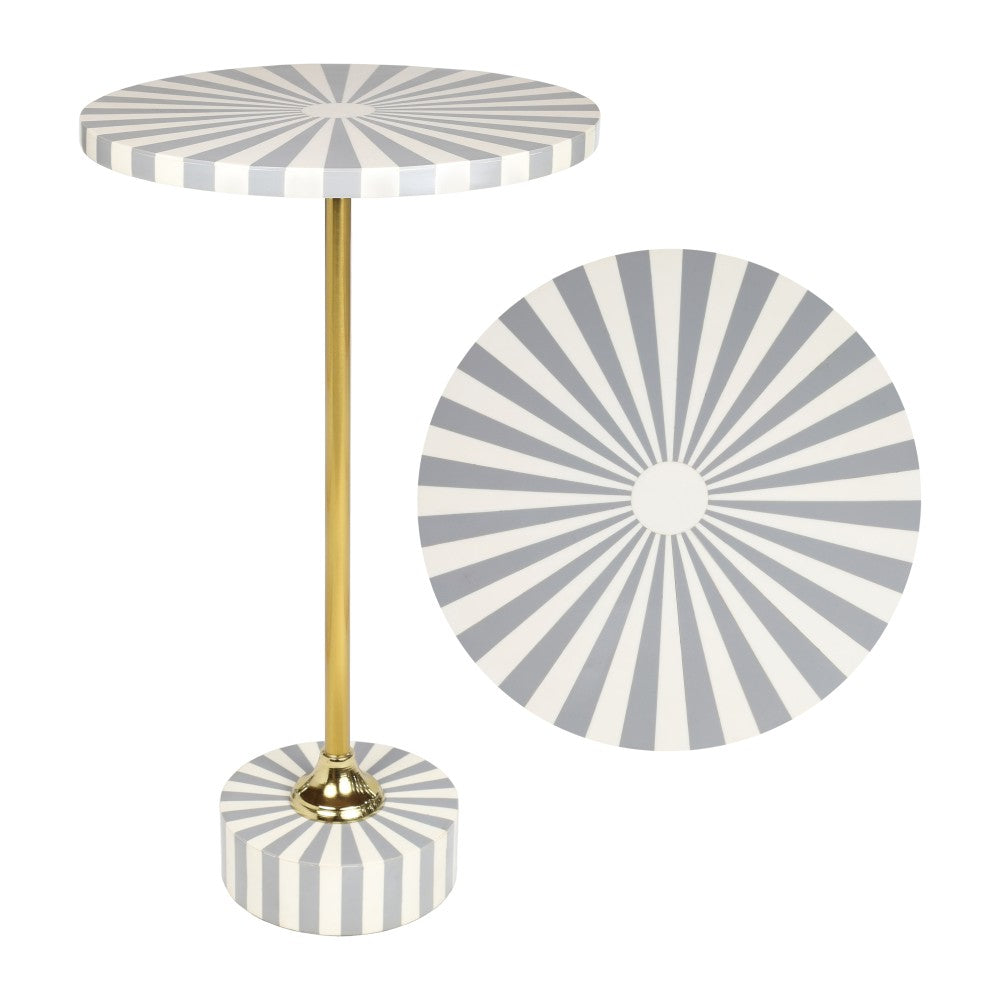 Skyler 23.5" Contemporary Minimalist Metal/Resin Round End Table