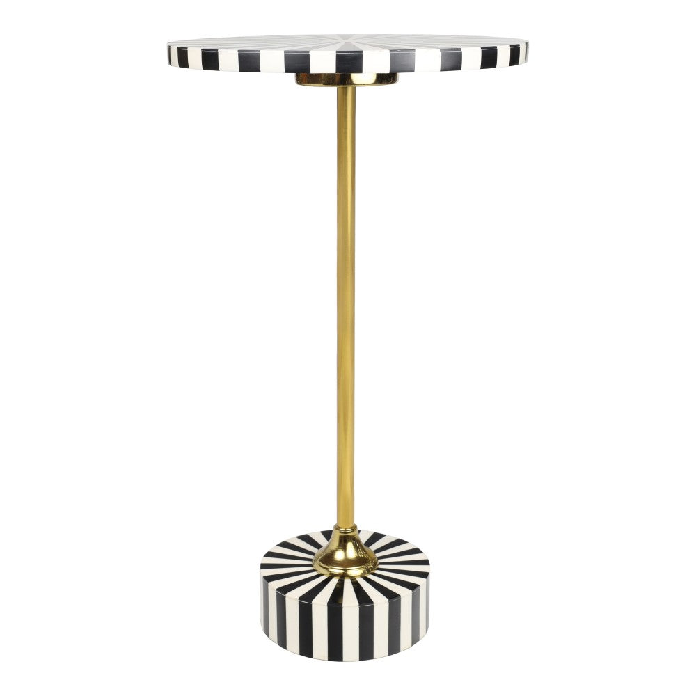 Skyler 23.5" Contemporary Minimalist Metal/Resin Round End Table