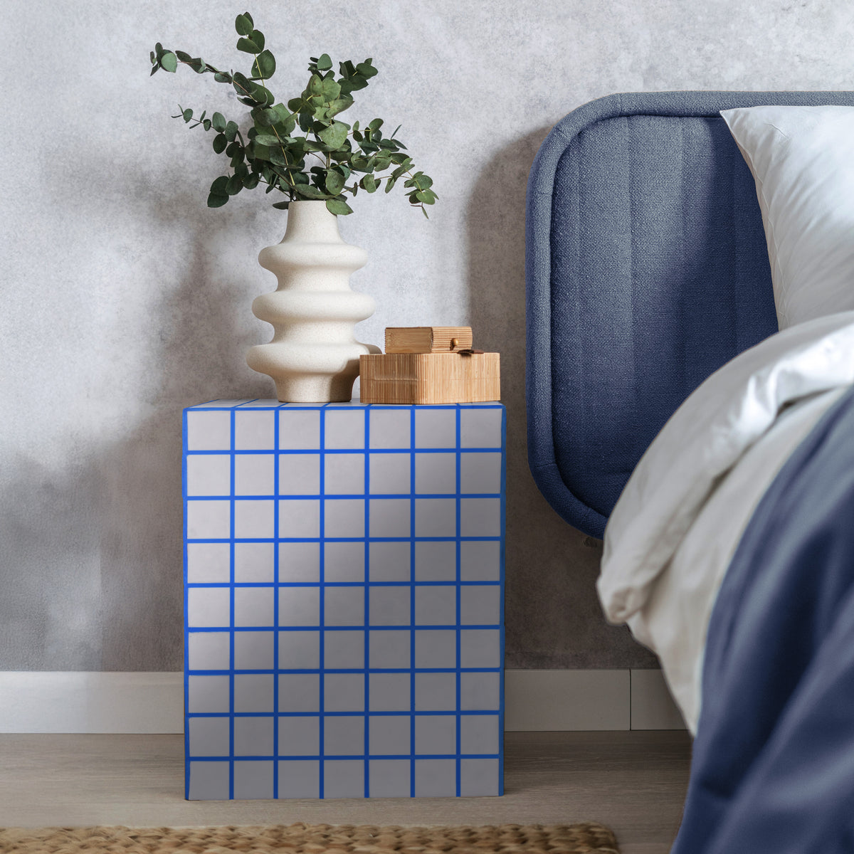 Tigran 18" Modern Bohemian Ceramic Tiled Rectangle End Table