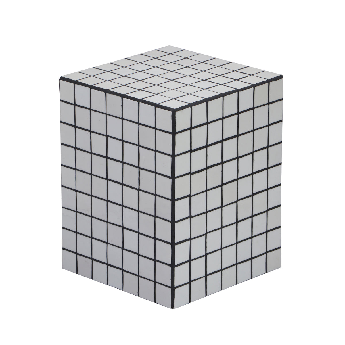 Tigran 18" Modern Bohemian Ceramic Tiled Rectangle End Table