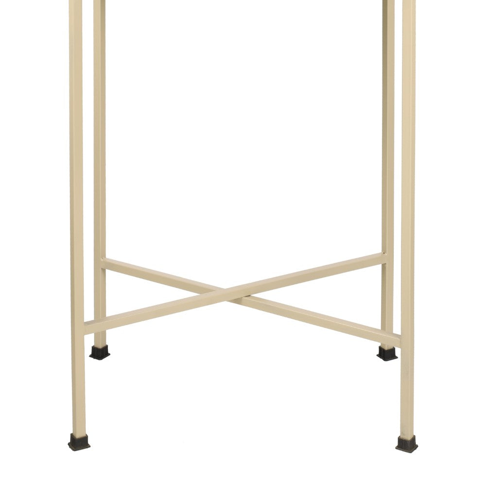 Verdae 26.25" Industrial Classic Metal Foldable Rectangular End Table and Side Table with Mirrored Removable Tray Top