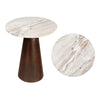 White Marble/Walnut Wood