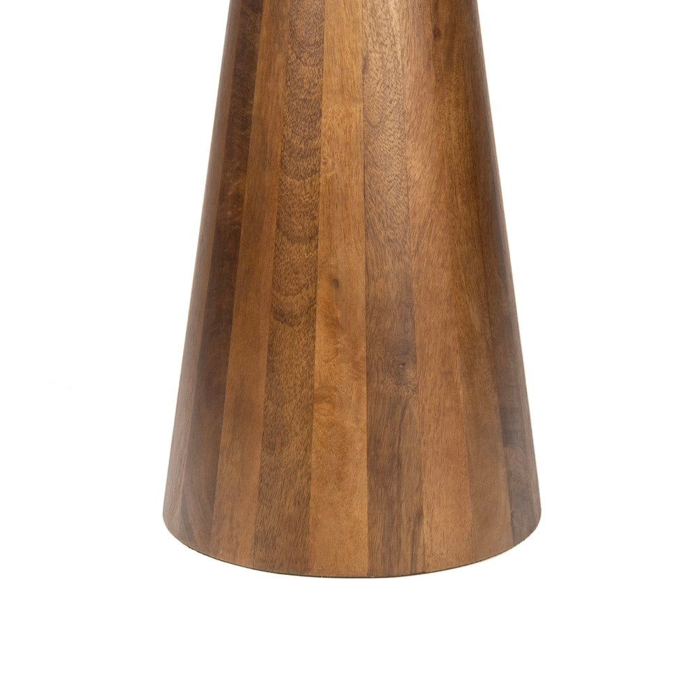 Thornvale 18" Rustic Minimalist Round Marble/Wood Accent Table