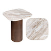 White Marble/Walnut Wood