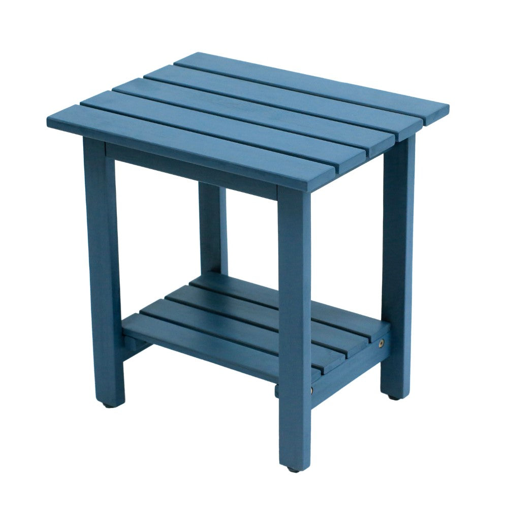 Lumara 16.1" Cottage Classic Slatted Solid Acacia Wood Indoor/Outdoor Shower Bench with Shelf