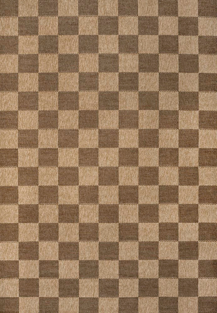 Fluvia Easy Jute Geometric Boho Checker Weave Area Rug
