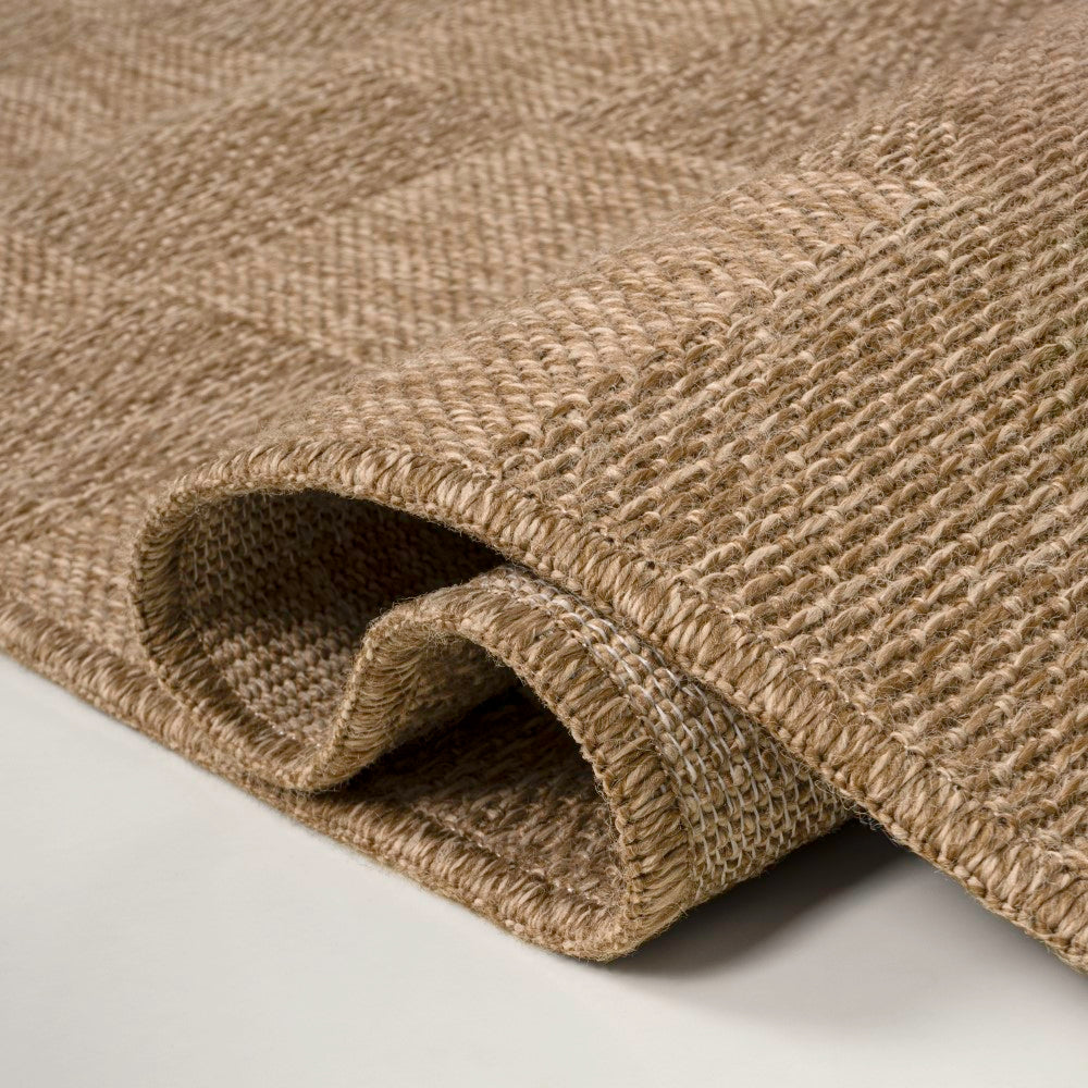 Fluvia Easy Jute Geometric Boho Checker Weave Area Rug