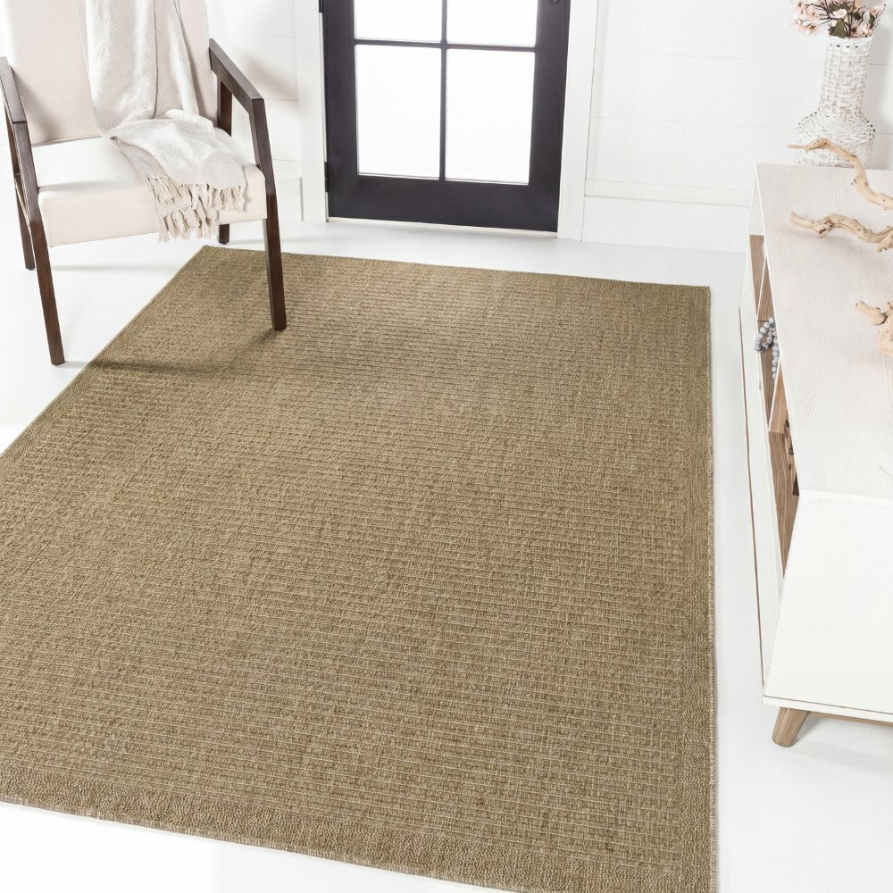 Solvyn Easy Jute Contemporary Border Boho Fine Rib Weave Area Rug