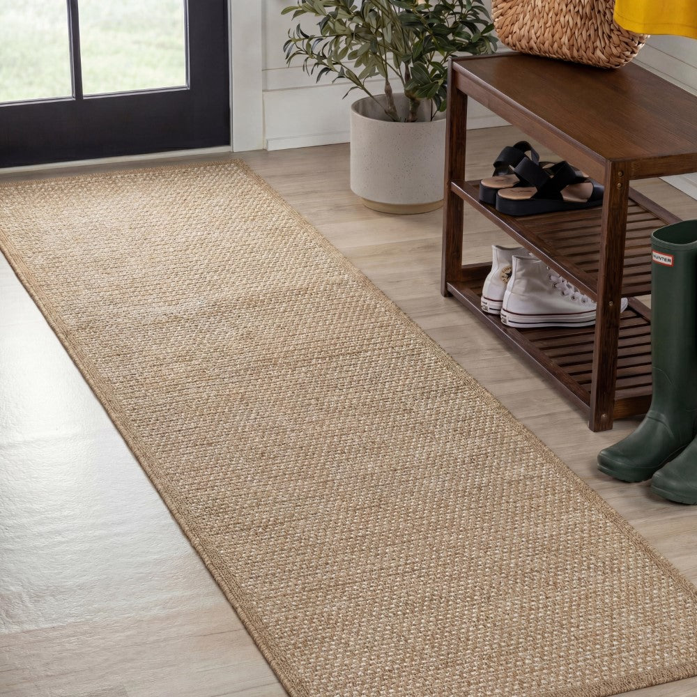 Solvyn Easy Jute Contemporary Border Boho Fine Rib Weave Area Rug