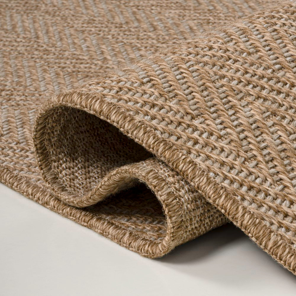Orvella Easy Jute Scandinavian Boho Herringbone Weave Area Rug