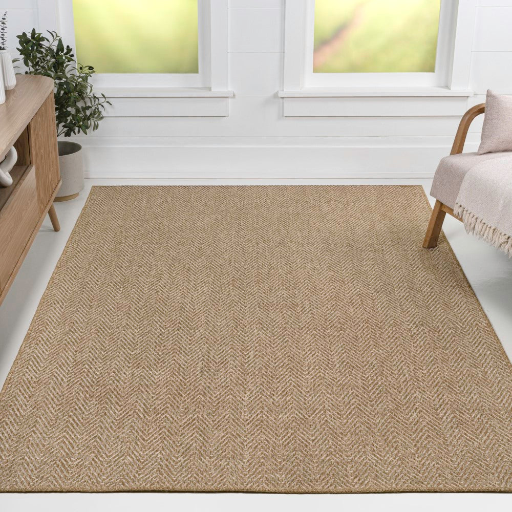 Orvella Easy Jute Scandinavian Boho Herringbone Weave Area Rug