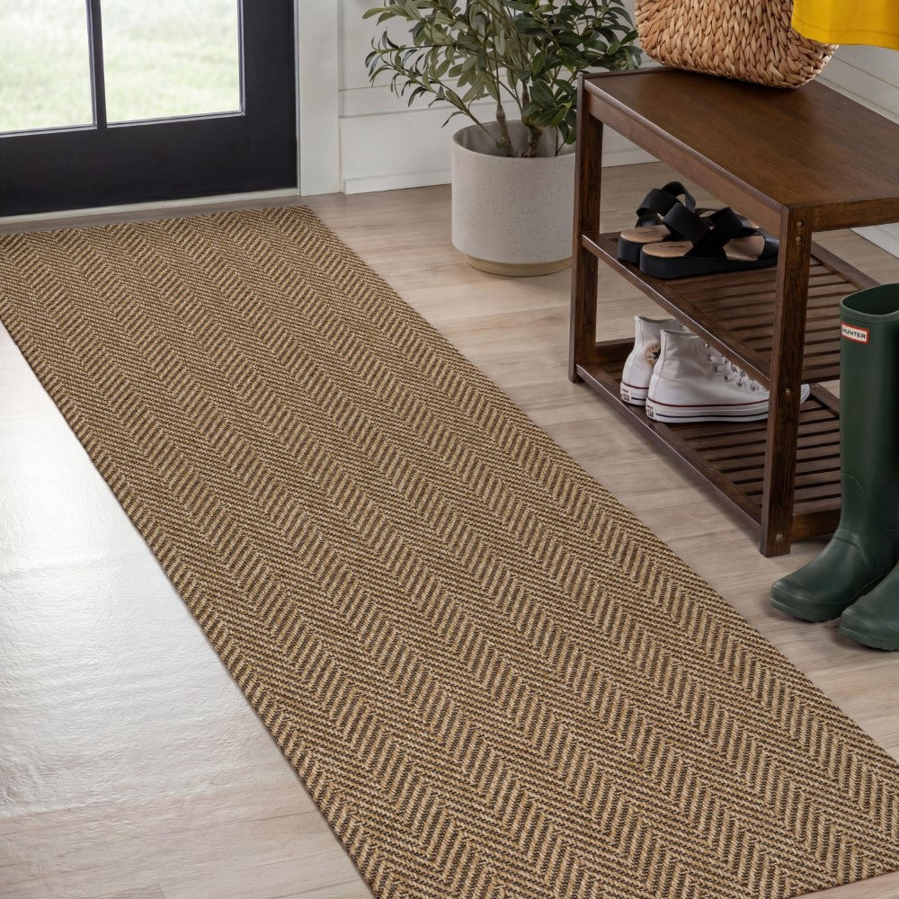 Orvella Easy Jute Scandinavian Boho Herringbone Weave Area Rug