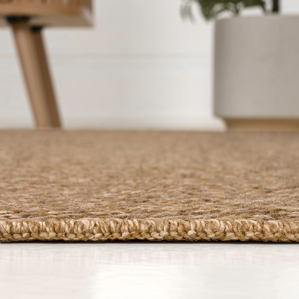 Orvella Easy Jute Scandinavian Boho Herringbone Weave Area Rug