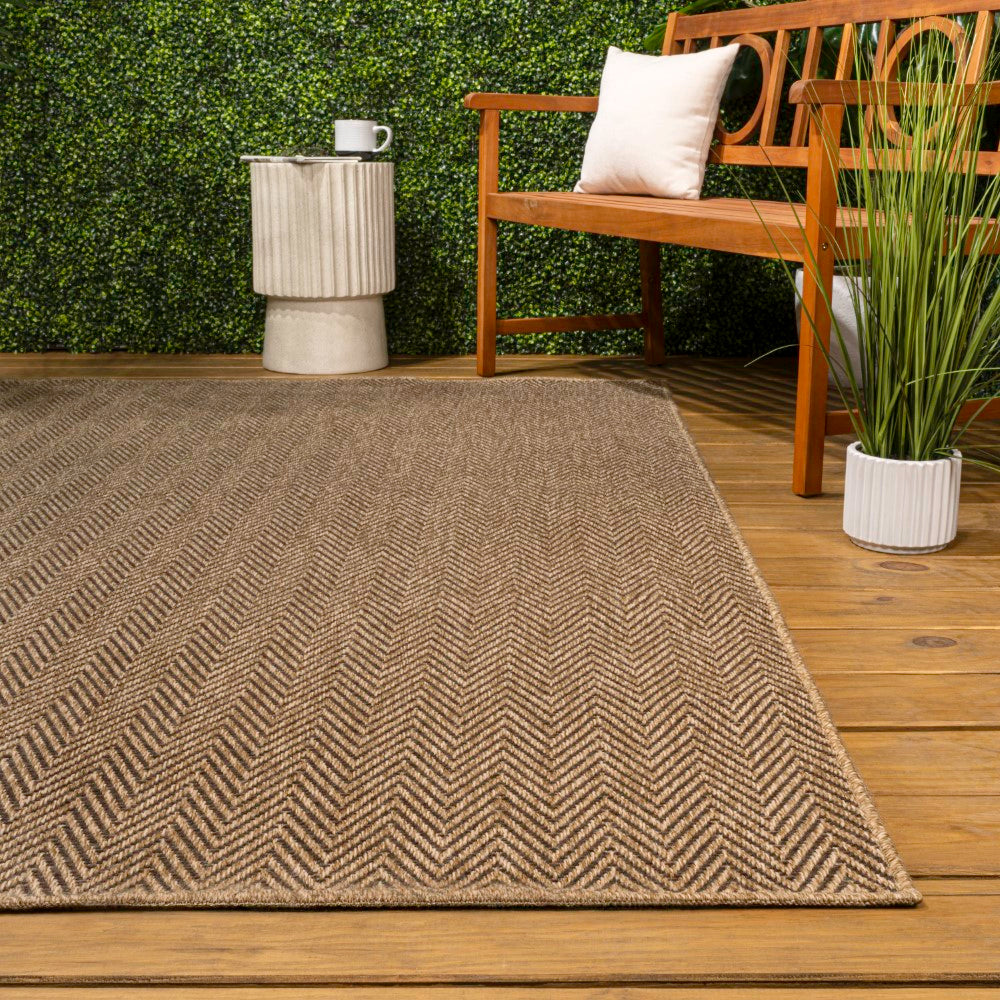 Orvella Easy Jute Scandinavian Boho Herringbone Weave Area Rug