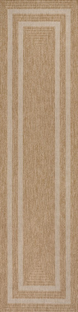 Valcero Easy Jute Minimalist Boho Inset Border Area Rug