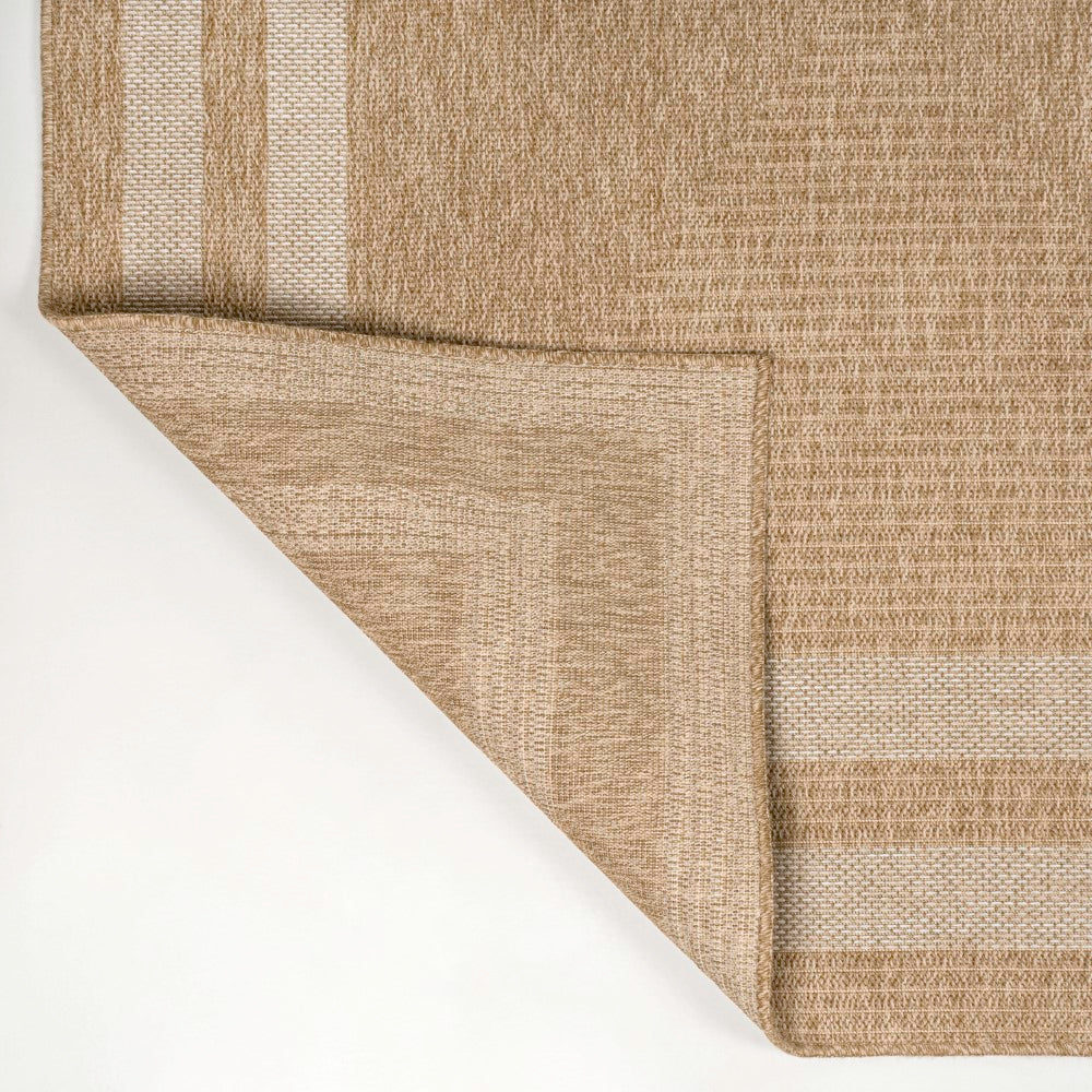 Valcero Easy Jute Minimalist Boho Inset Border Area Rug