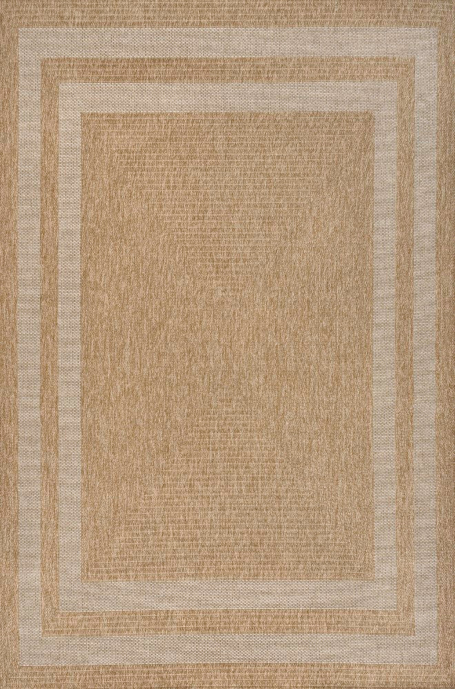 Valcero Easy Jute Minimalist Boho Inset Border Area Rug
