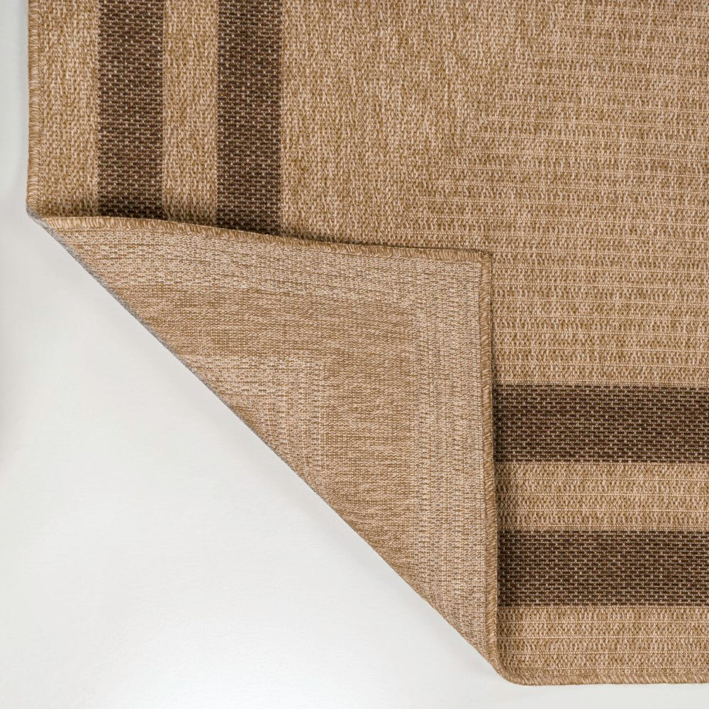 Valcero Easy Jute Minimalist Boho Inset Border Area Rug