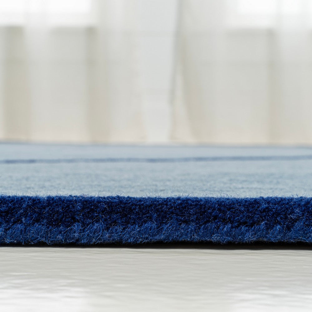 Manifest Coastal Geometric Border Handwoven Wool Area Rug