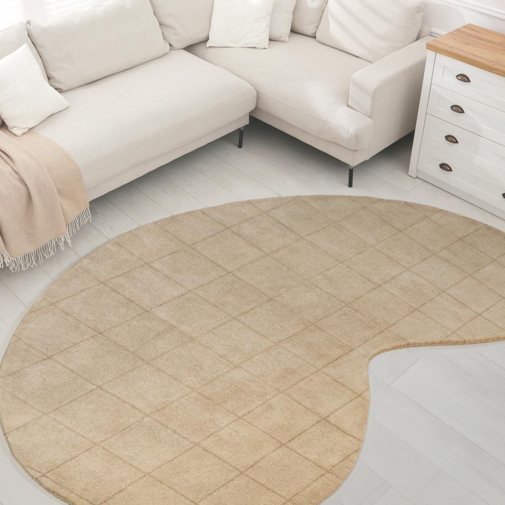 Georgia Modern Plaid Grid Handwoven Wool Area Rug