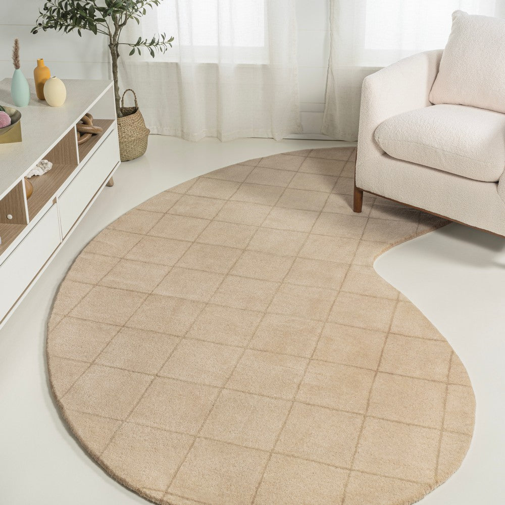 Georgia Modern Plaid Grid Handwoven Wool Area Rug