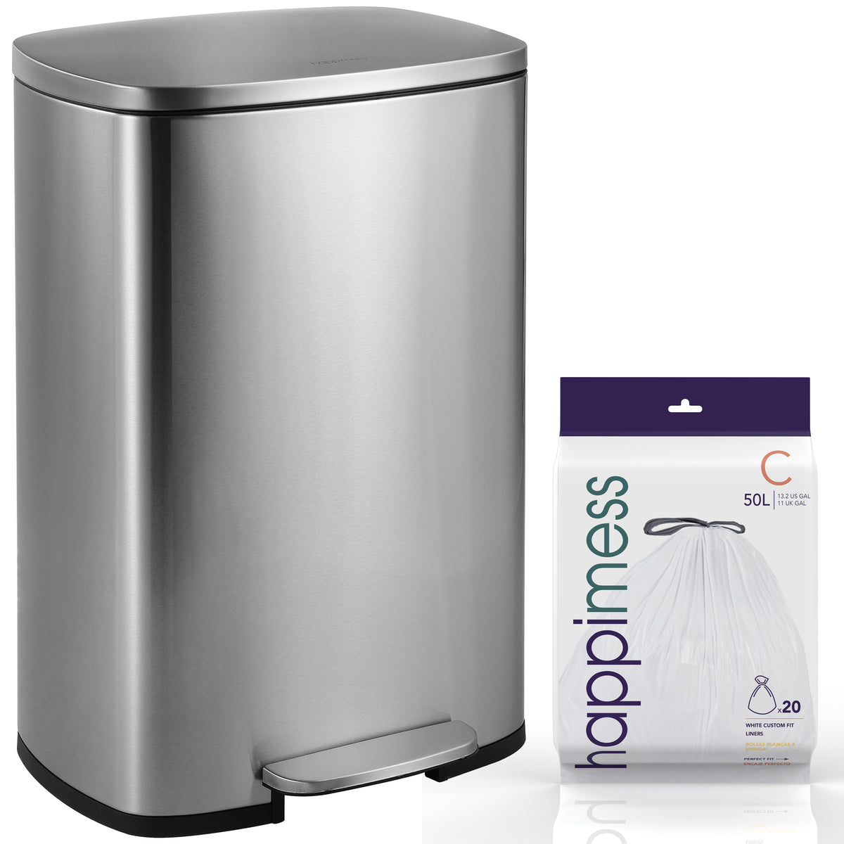 Connor Rectangular 13-Gallon Trash Can with Soft-Close Lid and FREE Mini Trash Can