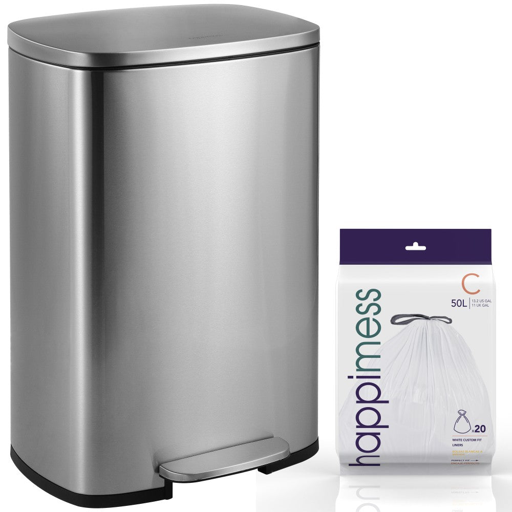 Connor Rectangular 13-Gallon Trash Can with Soft-Close Lid and FREE Mini Trash Can