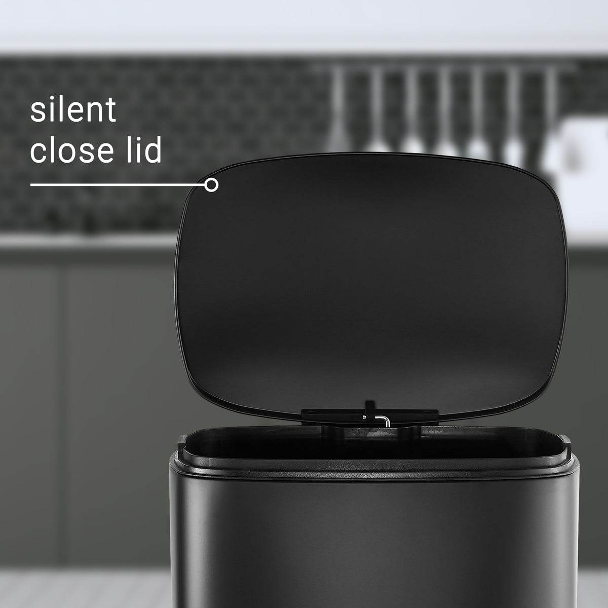 Connor Rectangular 13-Gallon Trash Can with Soft-Close Lid and FREE Mini Trash Can