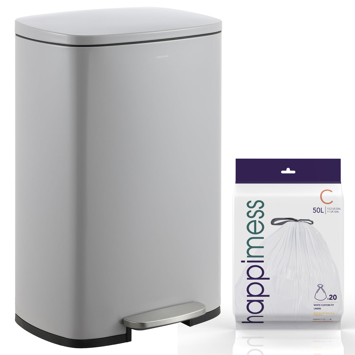 Connor Rectangular 13-Gallon Trash Can with Soft-Close Lid and FREE Mini Trash Can