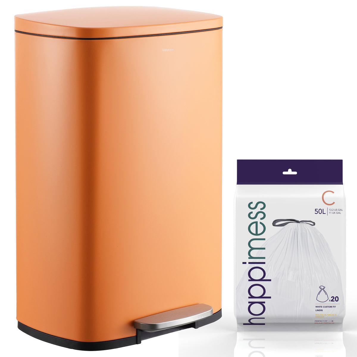 Connor Rectangular 13-Gallon Trash Can with Soft-Close Lid and FREE Mini Trash Can