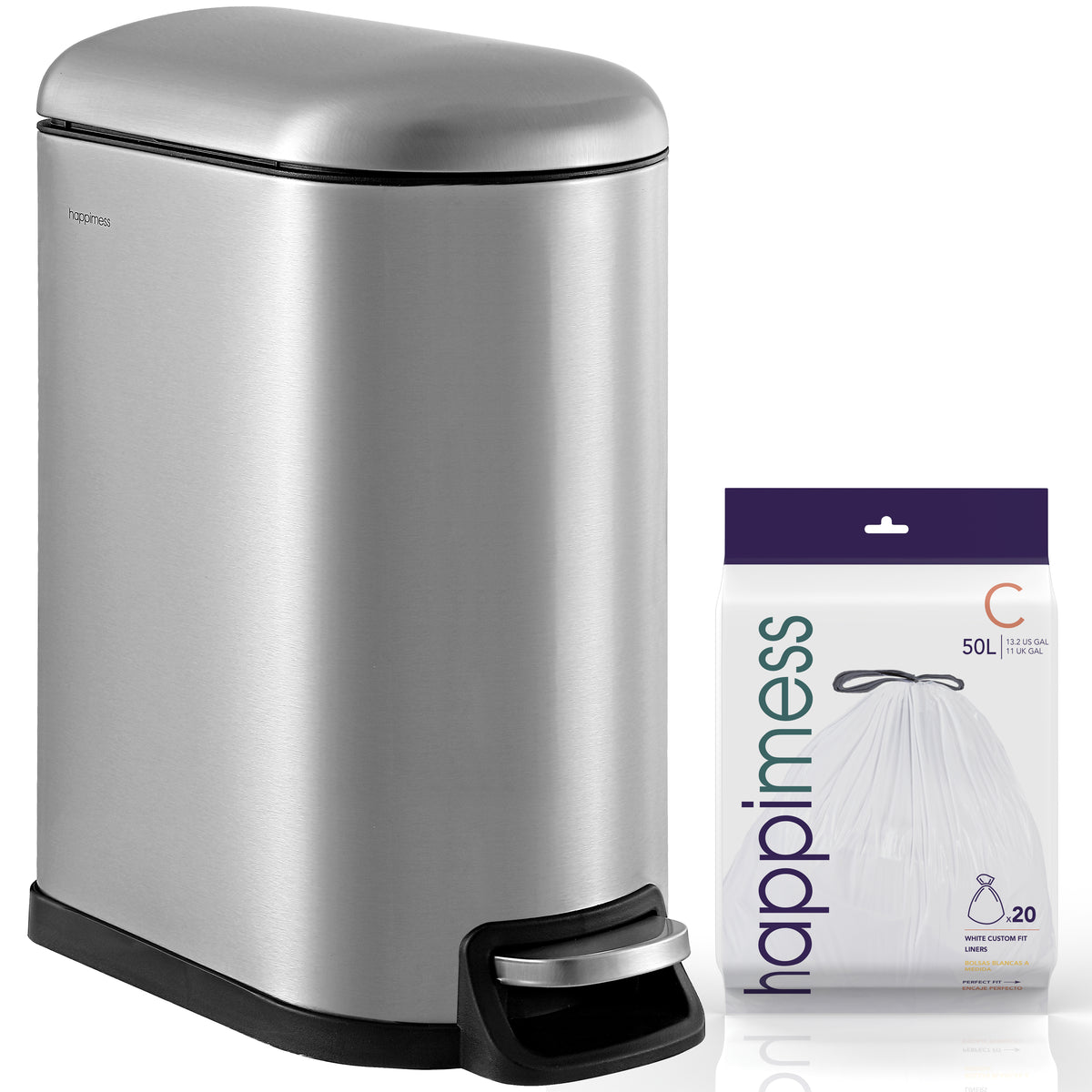 Slyd 10.6-Gallon Step-Open Trash Can