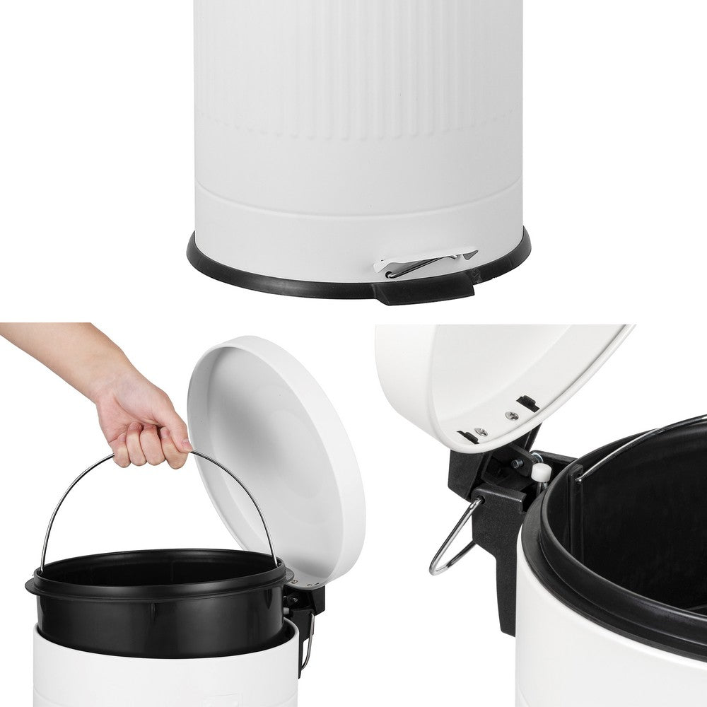 Theo Retro 8-Gallon Step Trash Can with Soft-Close Lid and FREE Mini Trash Can