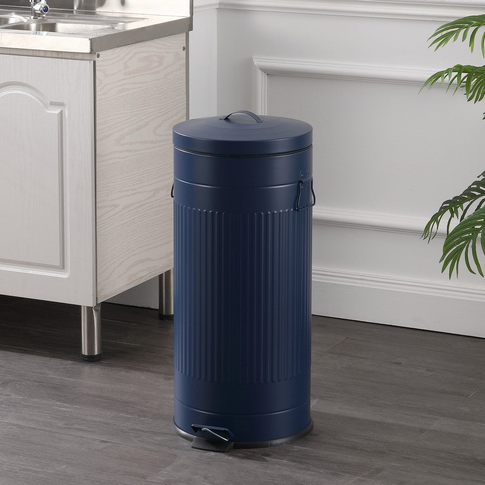 Theo Retro 8-Gallon Step Trash Can with Soft-Close Lid and FREE Mini Trash Can
