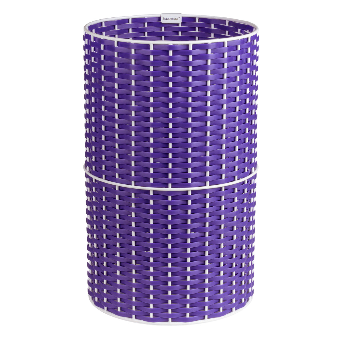 Cecil Modern 4.13-Gallon Faux Wicker Cylinder Waste Basket