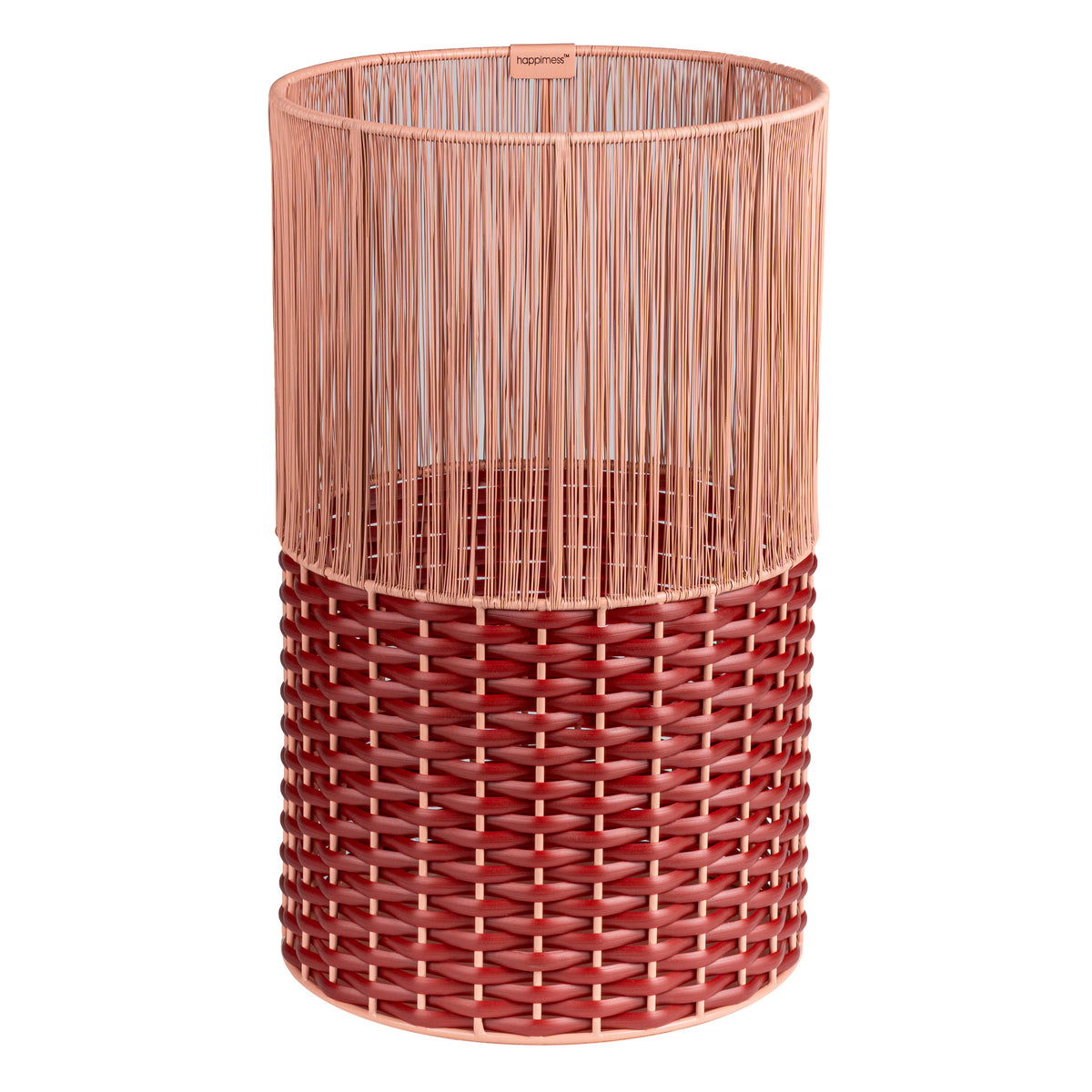 Harper Modern 4.13-Gallon 2-Tone Faux Wicker Cylinder Waste Basket