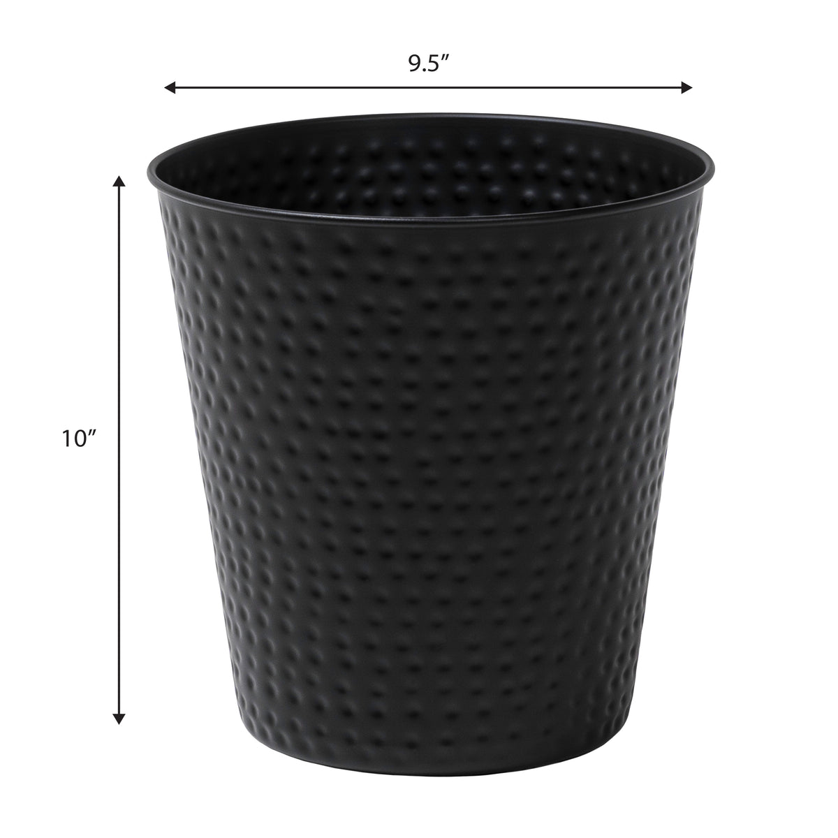 Axel Modern Minimalist Hammered Steel 2-Gallon Wastebasket