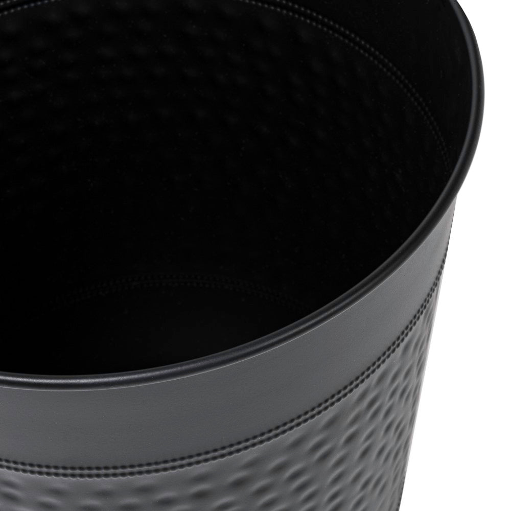 Riley Modern Classic Hammered Steel Accent 2-Gallon Wastebasket