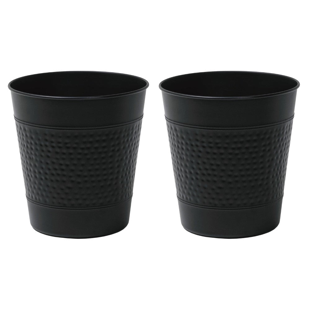 Riley Modern Classic Hammered Steel Accent 2-Gallon Wastebasket