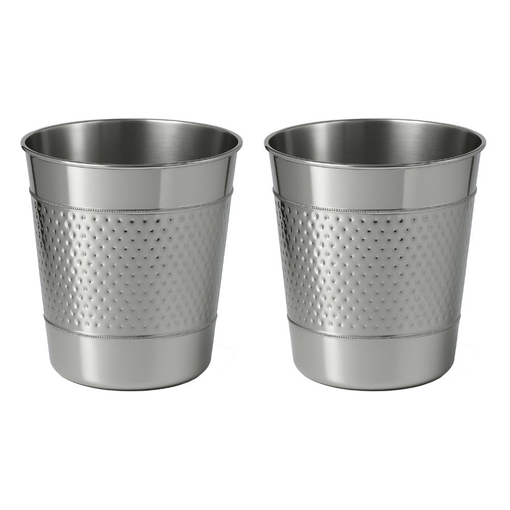 Riley Modern Classic Hammered Steel Accent 2-Gallon Wastebasket