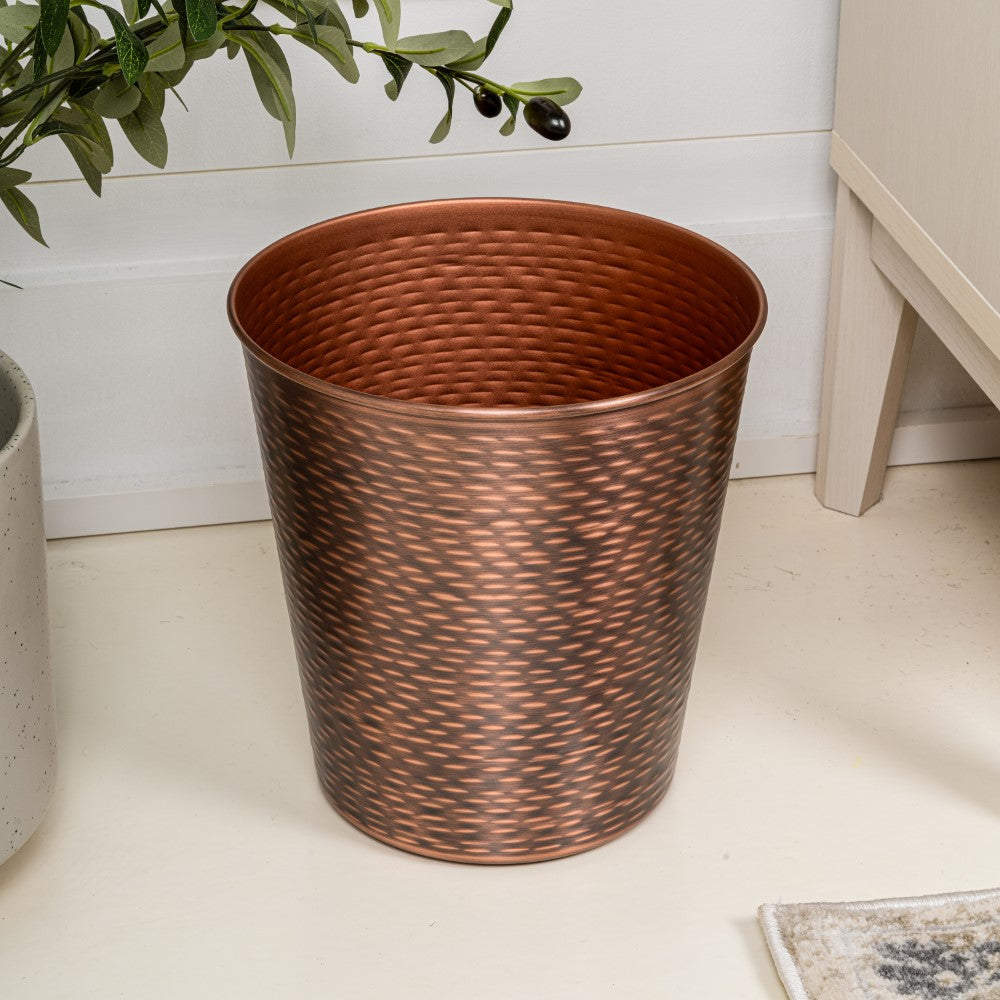 Remi Modern Classic Textured Steel 2-Gallon Wastebasket