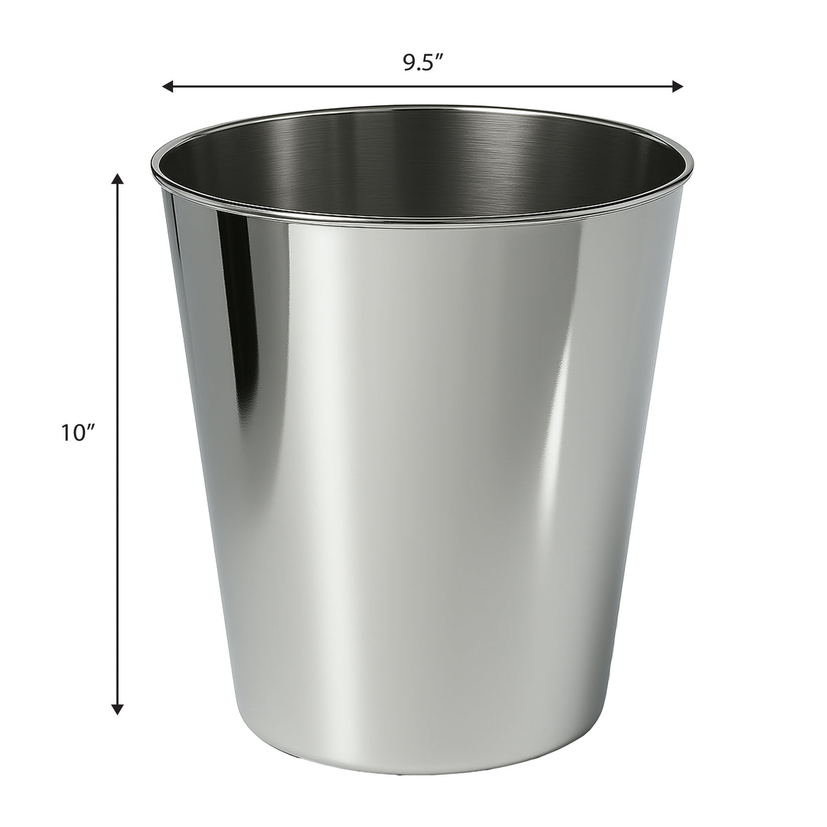 Nolan Modern Classic Smooth Steel 2-Gallon Wastebasket