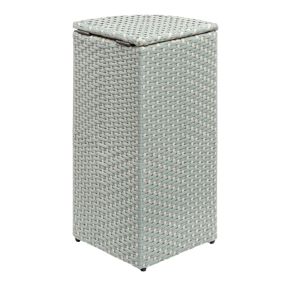 Fernhaven 15.56-Gallon All-Weather Wicker/Metal Corner Hideaway Outdoor Trash Can